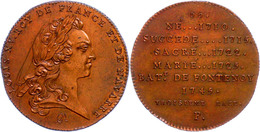 Frankreich, Kupferjetton, Moderne Nachprägung (Dm Ca. 30mm, 9,35g), O. J, Signatur P. Av. Kopf Von Luis XV N. R. Av. Meh - Altri & Non Classificati