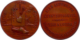 Belgien, Kupfermedaille Stad Antwerpen (Dm Ca. 49mm, 49,35g), 1908, Von M. Vermeiren. Rev. Stad Antverpen/ Kunstbetoogin - Otros & Sin Clasificación