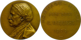 Belgien, Bronzemedaille (49 Mm, 48,25g), 1909, Von F. Vermeylen. Zur Ehren Von Prof. Doc. Gverriest 1909, Vz-st.  Vz-st - Autres & Non Classés