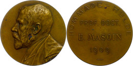 Belgien, Bronzemedaille (Dm Ca. 49mm, 47,70g), 1909, Von F. Vermeylen. Av. Büste Von  Prof. Doc. E. Masoin N.l., Vz-st   - Other & Unclassified