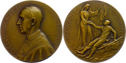 Frankreich, Bronzemedaille (Dm. 37 Mm, 19 G), 1914, Von J. Jourdain, Auf Kardinal Mercier, Av: Brustbild Nach Links, Rev - Sonstige & Ohne Zuordnung