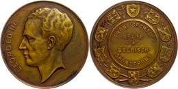 Belgien, Bronzemedaille (50mm, 58,45g), O. J (1934-1944), Von V. Michel. Av. Kopf Von Leopold III N. L. Av. Front Sporti - Altri & Non Classificati