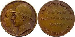 Belgien, Bronzemedaille (45 Mm, 28,60 G), 1949, Von Bremaecker. Zum 20 Jährigen Jubiläum Der UFAC. Av. Köpfe Von Leopold - Autres & Non Classés