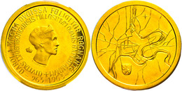 Luxemburg, Charlotte, Goldmedaille (ca. 16,68g), 1963. Av: Kopf Nach Rechts, Darum Umschrift In Zwei Zeilen. Rev: Stadtp - Sonstige & Ohne Zuordnung