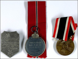 Kriegsverdienstmedaille (1940-1945) Mit Band OEK 3837, Medaille Winterschlacht Im Osten 1941/42 Mit Band OEK 3850 Und Ta - Altri & Non Classificati