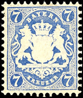 7 Kreuzer Mattultramarin Wz. X, Postfrisch, Tadellos, Geprüft Brettl BPP, Zuschlag 169. Auktion = 310,-, Katalog: 25Xa * - Autres & Non Classés