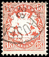 18 Kr. Wappen Zinnoberrot, Wz. X, Tadellos Gestempelt K1 "WALDHAUSEN 28 OCT.", Farbfrisch, Kabinett, Doppelt Gepr. Brett - Sonstige & Ohne Zuordnung