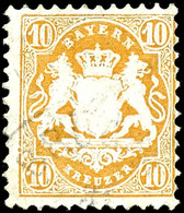 10 Kr. Dunkelgelborange, Wz. X, Gestempelt, Tadellos, Geprüft Pfenninger, Fotokurzbefund Sem BPP, Mi. 500.-, Katalog: 29 - Sonstige & Ohne Zuordnung