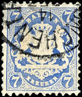 7 Kreuzer Dunkelultramarin, Gestempelt, Tadellos, Geprüft Schmitt BPP, Mi. 320.-, Katalog: 34 O - Sonstige & Ohne Zuordnung