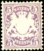 5 Pfg. Violett, Ungebraucht, Tadellos, Fotokurzbefund Helbig BPP, Mi. 350.- Unterbewertet, Zuschla 135. Auktion = 200,-, - Sonstige & Ohne Zuordnung