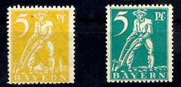 5 Pfg. Landmann, Farbproben In Olivgelb Und Blaugrün, Postfrisch, Geprüft Helbig BPP, Katalog: 178Pr. ** - Altri & Non Classificati