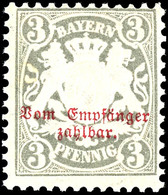 3 Pfg. Grünlichgrau, Postfrisch, Tadellos, Geprüft Schmitt BPP, Zuschlag 168. Auktion = 130,-, Katalog: 7 ** - Other & Unclassified