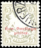 5 Pfennig Türkisgrau, Gestempelt, Tadellos, Gepr. Sem BPP, Michelwert 90,-, Katalog: 8 O - Sonstige & Ohne Zuordnung