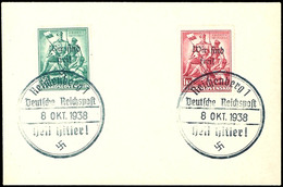 50 H. Und 1 Kc. Legionär Zborov Je Mit Handstempel-Aufdruck "Wir Sind Frei! + Hakenkreuz", Tadellos Gestempelt "Reichenb - Altri & Non Classificati