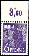 6 Pfg. Arbeiter Schwärzlichbläulichviolett, Plattendruck Vom Oberrand, Postfrisch, Fotobefund Hohmann BPP, Mi. 200.-, Ka - Autres & Non Classés