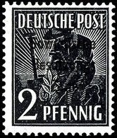 2 Pfg. Arbeiter Schwarz, Postfrisch, Fotobefund Dr. Ruscher BPP, Mi. 250,-, Katalog: 182c ** - Other & Unclassified