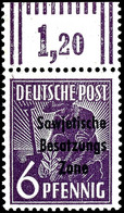 6 Pfg. Arbeiter Dunkelgrauviolett, Walzendruck Vom Oberrand, Postfrisch, Fotobefund Paul BPP, Mi. 1500,-, Katalog: 183dW - Autres & Non Classés