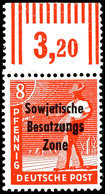 8 Pfg. Arbeiter Orangerot, Walzendruck Vom Oberrand, Postfrisch, Fotobefund Dr. Ruscher, Mi. 500,-, Katalog: 184aaWOR ** - Andere & Zonder Classificatie