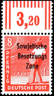 8 Pfg. Arbeiter Schwärzlichgraurot, Walzendruck Vom Oberrand, Postfrisch, Fotokurzbefund Paul BPP, Mi 900,-, Katalog: 18 - Other & Unclassified