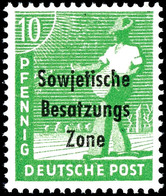 10 Pfg. Arbeiter Dunkelgelblichgrün, Postfrisch, Fotokurzbefund Paul BPP, Mi. 450,-, Katalog: 185c ** - Altri & Non Classificati