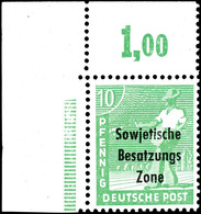 10 Pfg. Arbeiter Gelblichgrün, Plattendruck Aus Der Linken Oberen Bogenecke, Oberrand Durchgezähnt, Postfrisch, Fotokurz - Andere & Zonder Classificatie