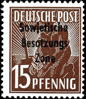 15 Pfg. Arbeiter Dunkelbraun, Postfrisch, Fotobefund Paul BPP, Mi. 300,-, Katalog: 187b ** - Autres & Non Classés