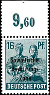 16 Pfg. Arbeiter Schwarzgrünblau, Plattendruck, Oberrand Durchgezähnt, Postfrisch, Fotobefund Dr. Ruscher BPP, Mi. 450,- - Other & Unclassified