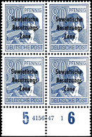80 Pfg. Arbeiter, Zwei Postfrische 4er-Blocks Vom Bogenunterrand Mit HAN "4156.471" Bzw. "4156.472", Postfrisch, 2 Fotok - Other & Unclassified