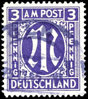 3 Pfennig Blauviolett, Gezähnt L 14 1/4 : 14 1/2, Papier Y, Gestempelt, Geprüfter Fotokurzbefund Schlegel A. BPP, Michel - Altri & Non Classificati