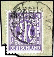 3 Pfennig Blauviolett, Gezähnt L 11 1/2, Gestempelt Auf Briefstück, Fotoattest Schlegel A. BPP, Michelwert 750,-, Katalo - Other & Unclassified