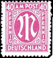 40 Pfennig Rotlila, Gezähnt 11 : 11 1/2, Papier Z, Postfrisch, Fotobefund Schlegel A. BPP, Michelwert 200,-, Katalog: 30 - Andere & Zonder Classificatie