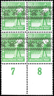 10 Pfennig Arbeiter Mit Bundaufdruck, 4er-block Von Unterem Bogenrand Mit Leerfeldern, Postfrisch, Michelwert 700,-, Kat - Altri & Non Classificati