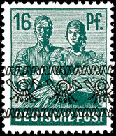 16 Pfennig Arbeiter Schwärzlichopalgrün Mit Bundaufdruck, Postfrisch, Fotobefund Arge Kontrollrat, Michelwert 300,-, Kat - Altri & Non Classificati