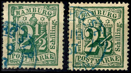 2 1/2 Sch. In A- Und B-Farbe, Gestempelt, Je Kleine Mängel Und Gepr. W. Engel BPP, Mi. 220.-, Katalog: 22a,22b O - Altri & Non Classificati