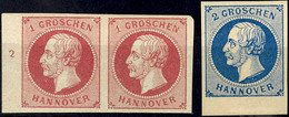 1 Gr. Rosa, Ungebrauchtes Waager. Paar Mit Reihenzahl "2" Und Postfrisches Unterrandstück 2 Gr. Dunkelblau, Katalog: 14a - Altri & Non Classificati