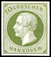 10 Gr. Dunkelgrünlicholiv, Tadellos Ungebraucht Mit Originalgummierung, Allseits Gleichmäßig Vollrandig, Schön Farbfrisc - Sonstige & Ohne Zuordnung