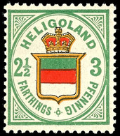 2 1/2 F. Wappen, Tadellos Ungebraucht, Gepr. Engel, Mi. 180.-, Katalog: 17b * - Héligoland