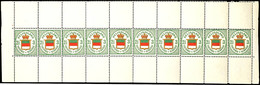 2 1/2 F / 3 Pfg Tadellos Postfrischer Kompletter Zehnerstreifen Des Berliner Neudrucks Von 1880 Mit Oberem Und Unterem W - Heligoland