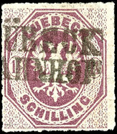 1 1/4 Sch. Dunkelbraunpurpur, Kabinettstück Mit L2 Von "LÜBECK BAHNHOF", Gepr. W. Engel BPP, Katalog: 14 O - Andere & Zonder Classificatie