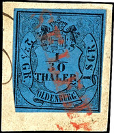 1/30 Th. Wappen, Type IV, Auf Briefstück, Gestempelt L1 "ELSFLETH", Links Unten Berührt, Sonst Voll- Bis Breitrandig, At - Oldenburg