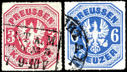 3 Kr. Lebhaftkarmin U. 6 Kr. Ultramarin, Zwei Farbfrische, Tadellose Marken Mit Stempeln Aus Frankfurt A.M., Davon Die 3 - Other & Unclassified