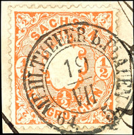 "MEHLTEUER B. PLAUEN 19 VII 64" - K2, Herrlich Klar Auf Kabinettbriefstück 1/2 Ngr. Wappen, Katalog: 15 BS - Saxony