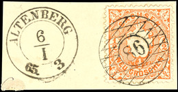 "86" Nebst K2 "ALTENBERG 6 I 65" Auf Kabinettbriefstück 1/2 Ngr. Wappen, Beide Stempel Sind Klar Aufgesetzt, Katalog: 15 - Saxony