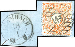 "143" Nebst K2 "BRAMBACH 18 I 65" Auf Kabinettbriefstück 1/2 Ngr. Wappen, Katalog: 15 BS - Sachsen