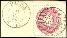 "163" Nebst K2 "PAUSA 6 XII 63" Auf Briefstück 1 Ngr. Wappen, Kleiner Stockfleck, Sonst Gut, Katalog: 16 BS - Saxe