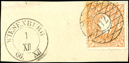 "172" Nebst K2 "WIESENBURG 1 XII 66" Auf Briefstück 1/2 Ngr. Wappen, Etwas Patina, Katalog: 15c BS - Saxe