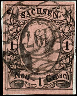 "197" - NETZSCHKAU, Zentrisch Klar Auf Kleinem Briefstück Mit Rechts Angeschnittener 1 Ngr. Johann, Katalog: 9 BS - Saxony