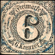 "174" (blau) - ELTVILLE, Zentrisch Auf Allseits Vollrandigem Kabinettstück 6 Kr. I. Ausgabe, Katalog: 9aI O - Autres & Non Classés
