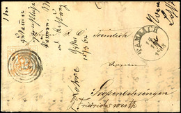 "278" Nebst K1 "TAMBACH 14 10 1863" Auf Postbezirksbrief 1/2 Sgr. Orange (waager. Briefbug) über Gotha Und Friedrichswer - Autres & Non Classés
