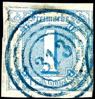 "313" (blau) - NAZZA, Herrlich Klar Auf Briefstück 1 Sgr. II. Ausgabe Im Meist Voll/überrandigem Taxischnitt, Minimal Fl - Autres & Non Classés